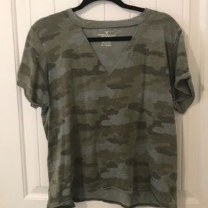 Camo Choker v-neck